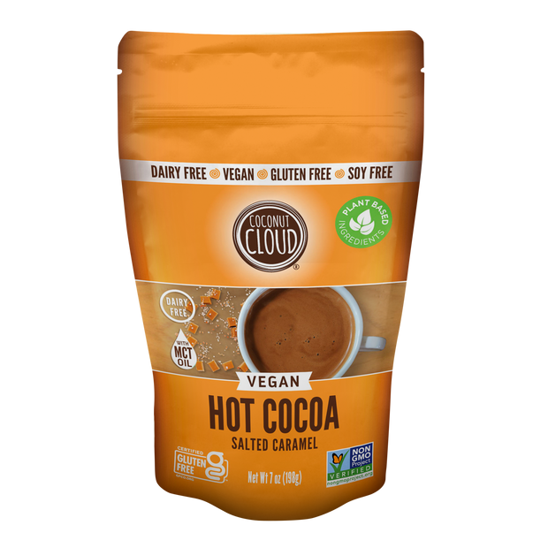 NEW FLAVOR ALERT: Introducing our Classic Hot Cocoa with a twist NOW in Salted Caramel flavor MADE IN THE USA: Coconut Cloud products are 100% Dairy Free, Certified Gluten Free, Soy Free, Vegan & Non-GMO. SIMPLE, CLEAN INGREDIENTS: Our delicious hot cocoa mix is made from dried coconut milk, rich cocoa powder, and a hint of salted caramel & sugar. JUST ADD WATER: It's never been easier to enjoy your favorite drink, dairy-free. Simple add hot water, stir, sip and enjoy!