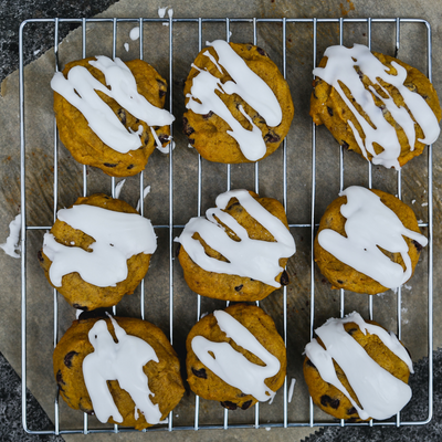 Frosted Pumpkin Chocolate Chip Cookies (Vegan)
