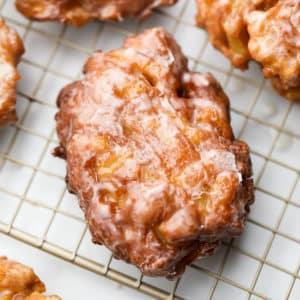 Glazed Apple Fritters (dairy free, vegan)