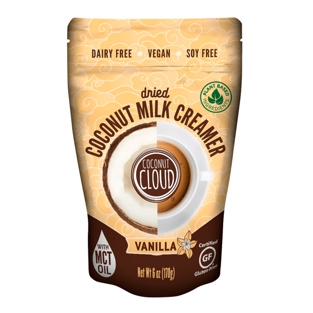 100% DAIRY-FREE | VEGAN | GLUTEN-FREE | SOY-FREE | NON-GMO   DELICIOUS VANILLA FLAVOR: Now available in a resealable pouch. If you're looking to add a little something extra to your morning cup, try our Coconut Cloud Vanilla - the same premium, dried coconut milk creamer as our original flavor, but with a hint of natural vanilla added. ALLERGY FRIENDLY: Finally a shelf stable plant-based powdered creamer that is sensitive to your dietary needs and preferences, made from dried coconut milk.