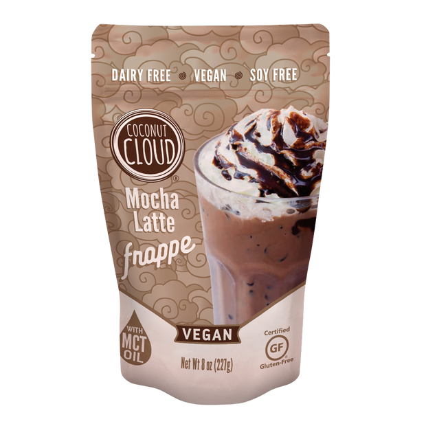 Free Mocha Latte Frappe NEW PRODUCT ALERT: Introducing our Instant Mocha Frappe Mix COFFEE SHOP TASTE: Enjoy the taste of your favorite blended coffee drink in a dairy free version made from the comfort of home. MADE IN THE USA: Coconut Cloud products are 100% Dairy Free, Certified Gluten Free, Soy Free, Vegan & Non-GMO. JUST ADD WATER: It's never been easier to enjoy your favorite drink, dairy-free. Simple add hot water, stir, sip and enjoy!