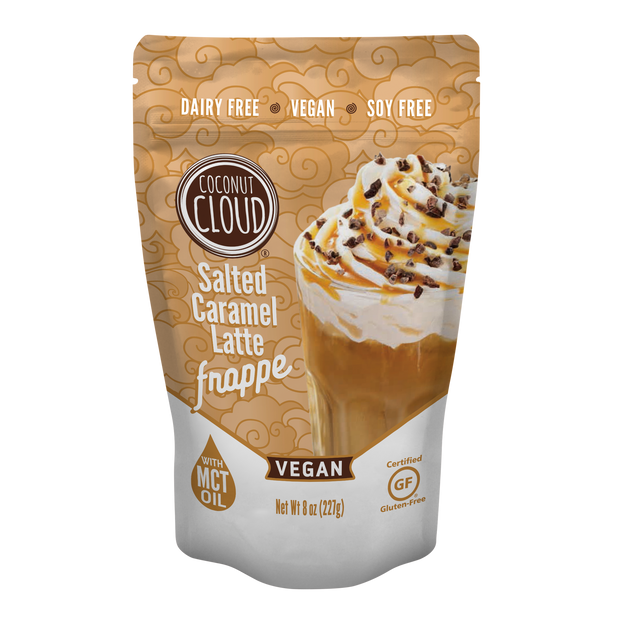 Dairy-Free Salted Caramel Latte Frappe 100% DAIRY-FREE | VEGAN | GLUTEN-FREE | SOY-FREE | NON-GMO  NEW PRODUCT ALERT: Introducing our Salted Caramel Frappe SALTED CARAMEL TASTE: Enjoy the taste of your favorite blended caramel drink in a dairy free version made from the comfort of home. MADE IN THE USA: Coconut Cloud products are 100% Dairy Free, Certified Gluten Free, Soy Free, Vegan & Non-GMO.